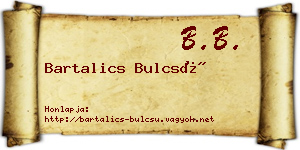 Bartalics Bulcsú névjegykártya