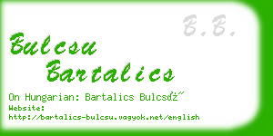 bulcsu bartalics business card
